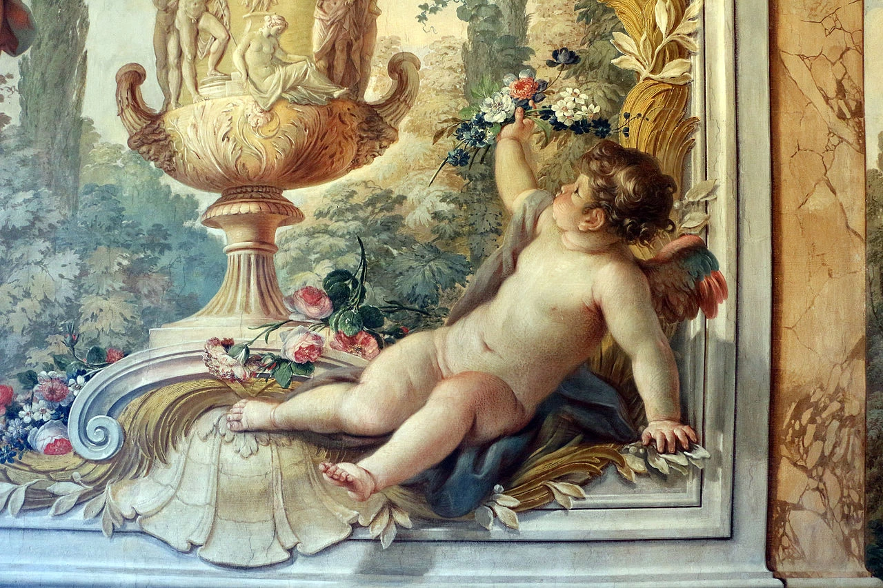 Palazzo Colonna, sala gialla, affreschi di Giuseppe e Stefano Pozzi (figure) e di Giovanni Angeloni